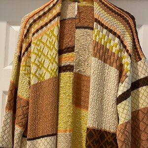 Free People Multicolor Patchwork Cardigan